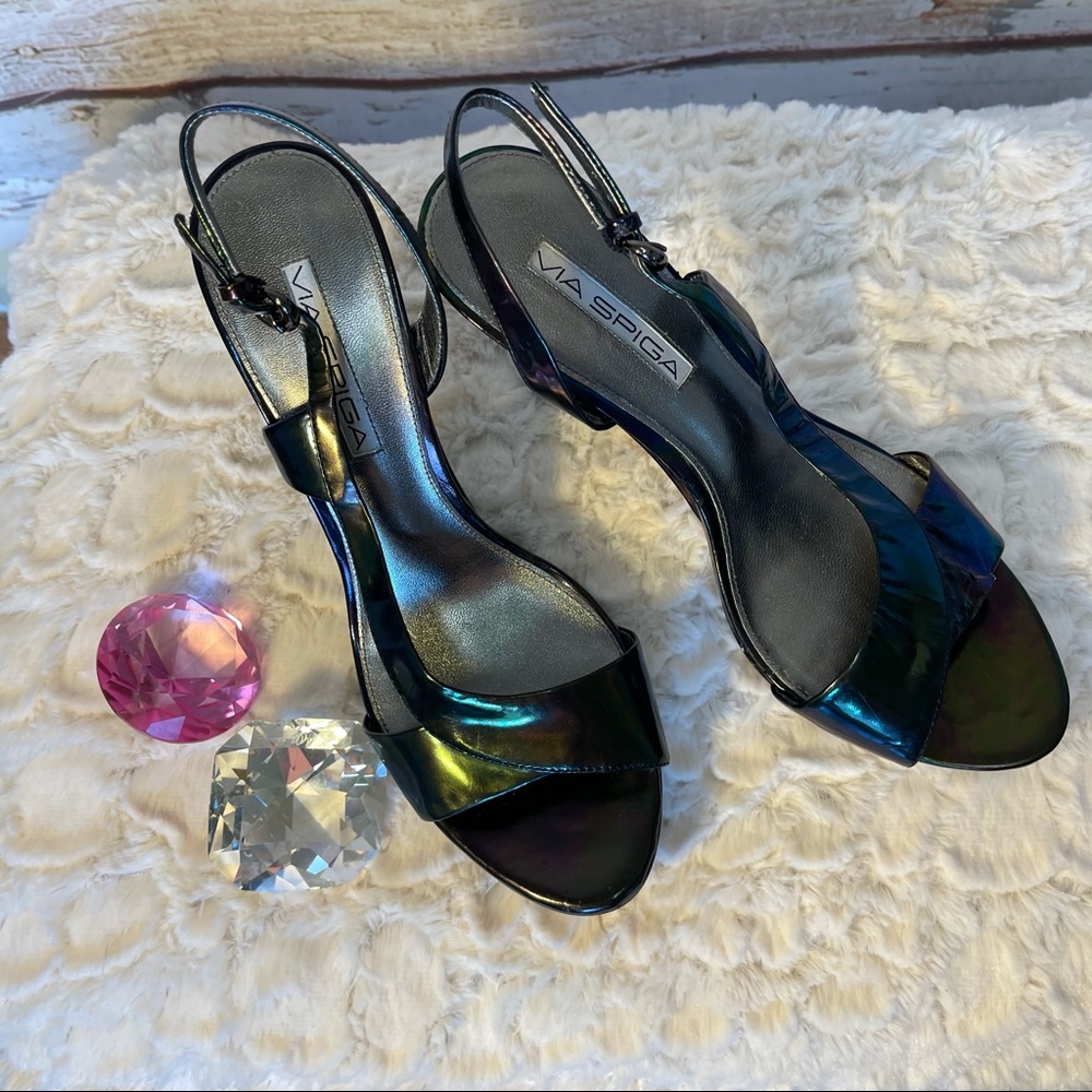 Via Spiga metallic heeled sandals